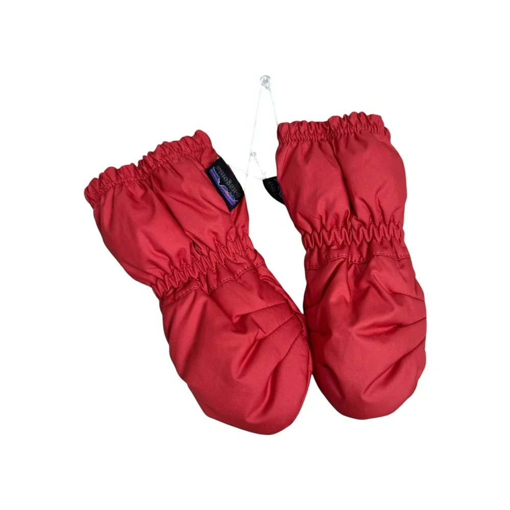 Patagonia Baby Puff Mittens Recycled Polyester Red Winter Warm Infant 0-3m‎ NWOT